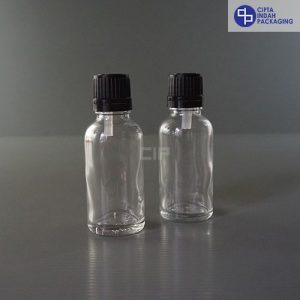 Botol Filler 30 ml Bening-Ring Segel Hitam