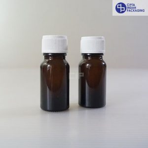 Botol Kaca Amber 10 ml Tebal-Tutup Ulir