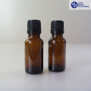Botol Kaca Amber 20 Ml-Filler Hitam