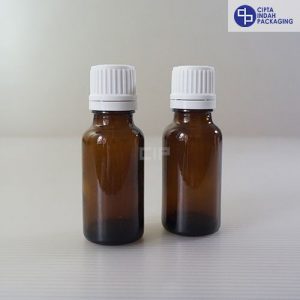 Botol Kaca Amber 20 ml-Filler Putih