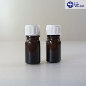 Botol Kaca Amber 5 ml Tebal-Tutup Ulir