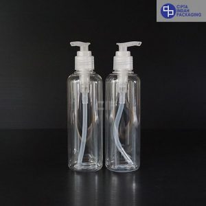 Botol Pump 250 ml-Bening-Tutup Transparan