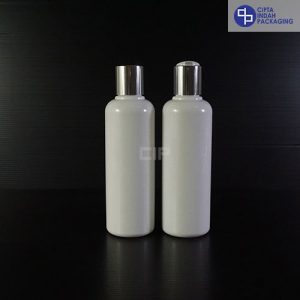 Botol Disctop 250 ml Putih-Tutup Silver Chrome