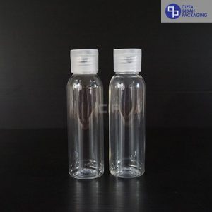 Botol Fliptop 100 Ml Bening–Tutup Transparan