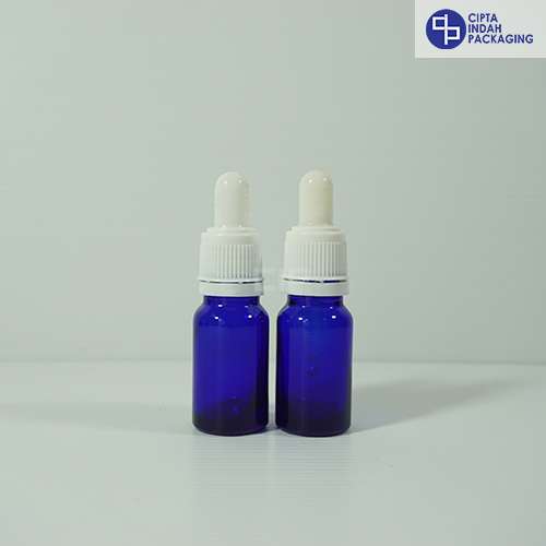 Botol Pipet 10 ml Biru-Ring Segel Putih