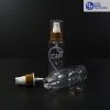 Botol Pump 100 ml RF Bening-tutup Putih list Gold (3)