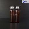 Botol Plastik 100 ml Coklat-tutup ulir Aluminium Silver